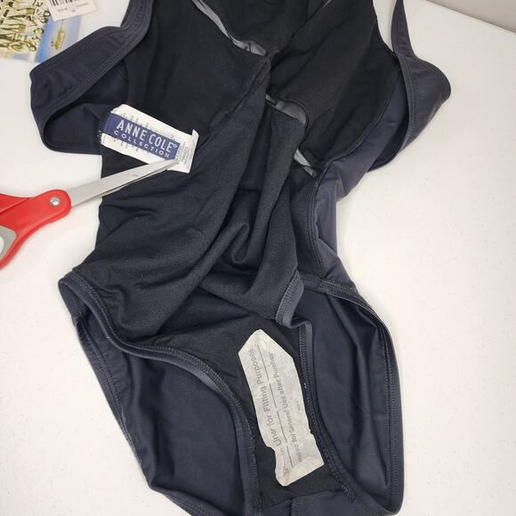 Anne Cole Collection One Piece Swimsuit Black with Mesh Size 6 NWT - Picture 8 of 14